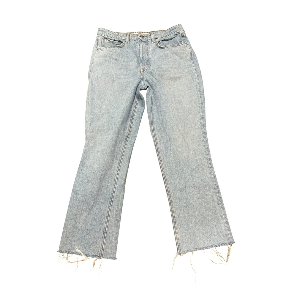 GRLFRND Size 30 Karolina High Rise Straight Crop Raw Hem Jeans